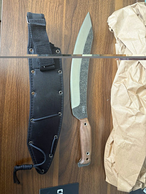 CRKT Hunting MAH-CHETE Wood Full Tang Blade | NEVER USED NEW WITH SHEATH AND BOX
