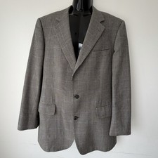 Vintage Brooks Brothers Mens 42R Gray Plaid Blazer Sport Coat USA Wool 2 Button