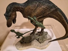 T-REX "Fight for Survival" w/2 Velociraptors Franklin Mint Diorama (Retired)