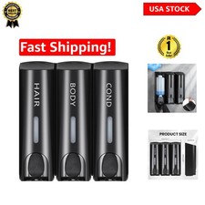 Versatile Wall-Mounted Shower Dispenser Set: 3 x 12.8 oz - Leak-Proof  Stylish