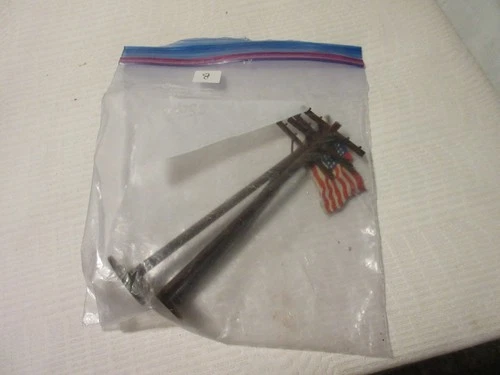 Vintage Marx Tin Litho American Flag And 2 Telephone Poles