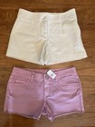 LOFT, lot of 2, beige Riviera Short & pink cutoffs, Size 2, NWOT — photo 1
