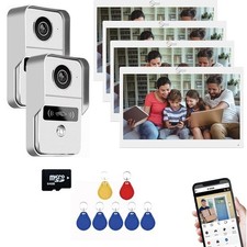 10-Inch Touch Screen Apartment Video Intercom System with 1080P Wired Video Door