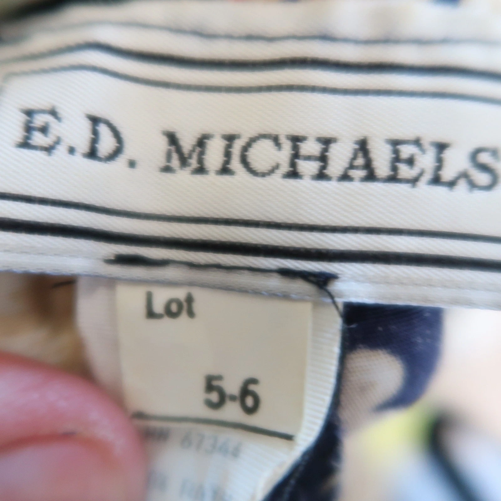 VETEMENTS E.D. vintage anni 80 Abito midi Michaels blu navy e panna floreale con colletto in pizzo 6