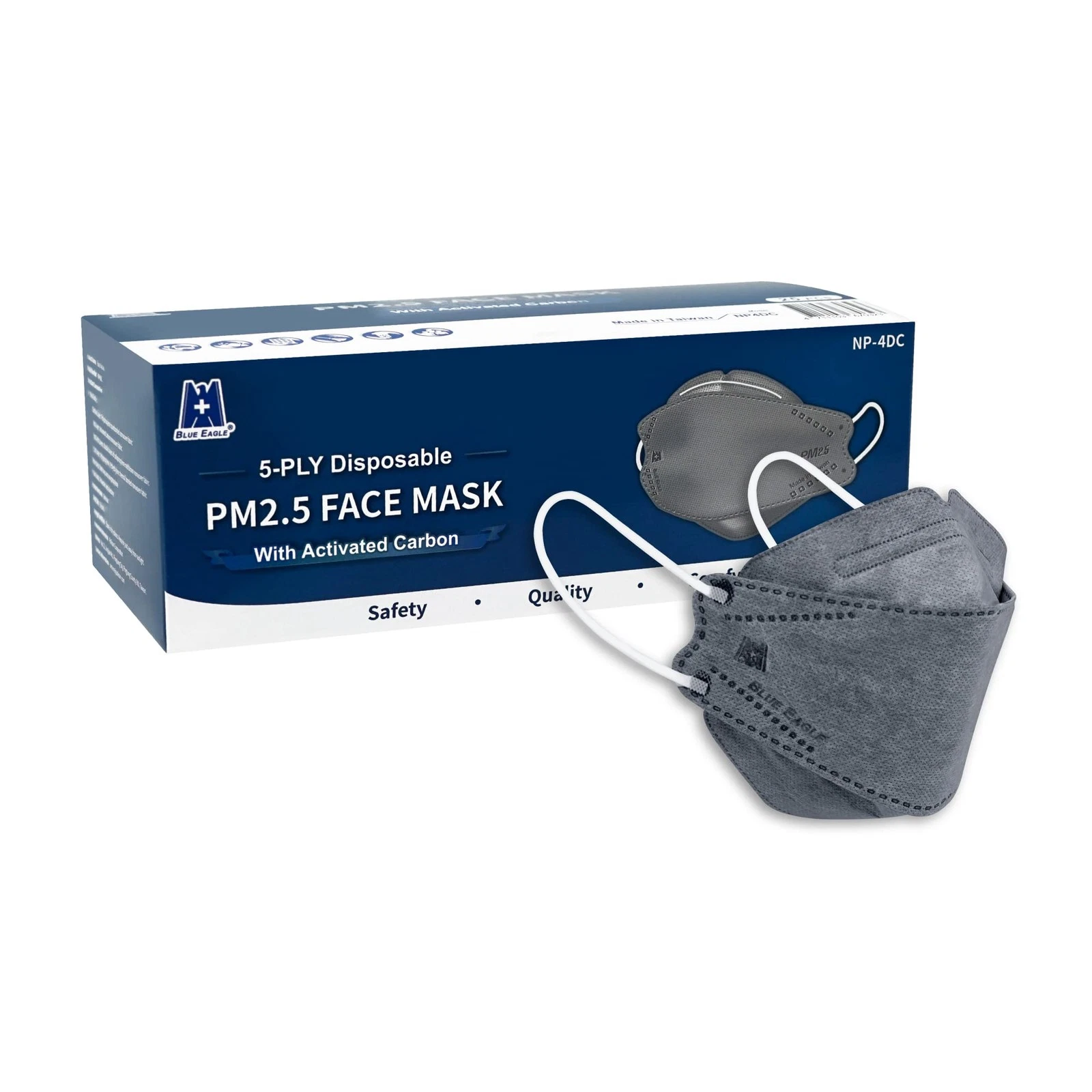5-PLY BlueEagle Disposable Face Mask | 3D-Structure | PM 2.5 | Soft Inner Lay...