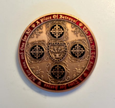 4musketeers Royalist Geocoin. Antique Copper Red/Black Black Stone