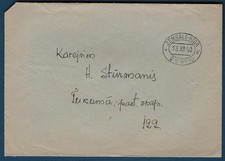 LETONIA: 1940 cubierta con cancelación de ferrocarril perfecta RPO; Zemgale-Riga, PV 10