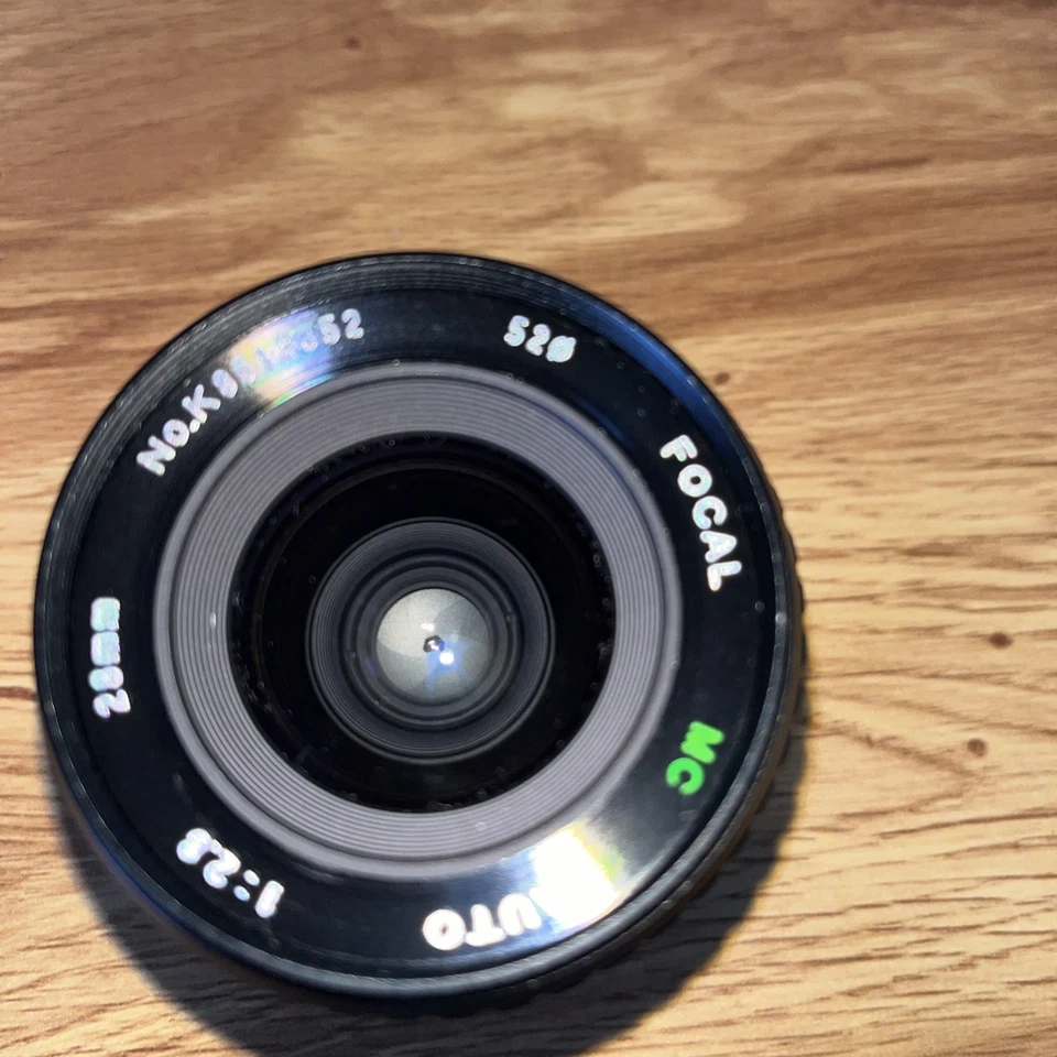 Lente de cámara Focal MC F=28 mm automática 1:2,8 no. 568072 Hecho en Japón Foto 2 de 4