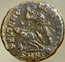 Ancient Roman Coin Battle Scene 348-350 AD Emperor Constantius II Fel Temp