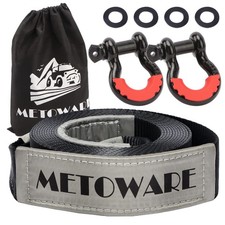Heavy Duty Tow Strap Kit 3x20ft 35000lb W Shackles Bag