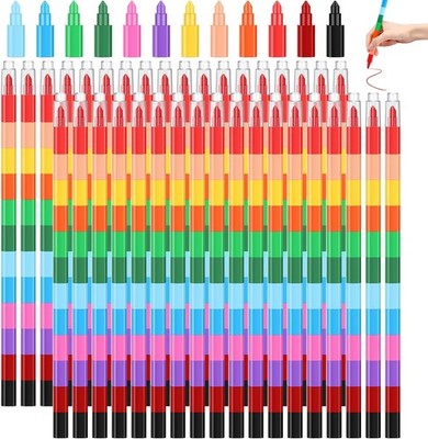 rsoniel 36 Pieces Staable Crayons Staing Buildable Crayons 12 Colors