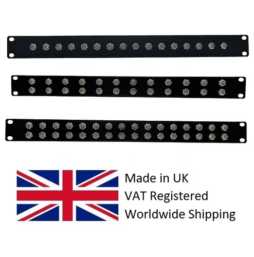 F Type Patch Panel 1U Flat Black (16, 24 & 32 port options)