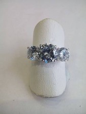 Anello donna Trilogy  argento 925,zirconi bianchi mis 16 idea regalo Ring Silver