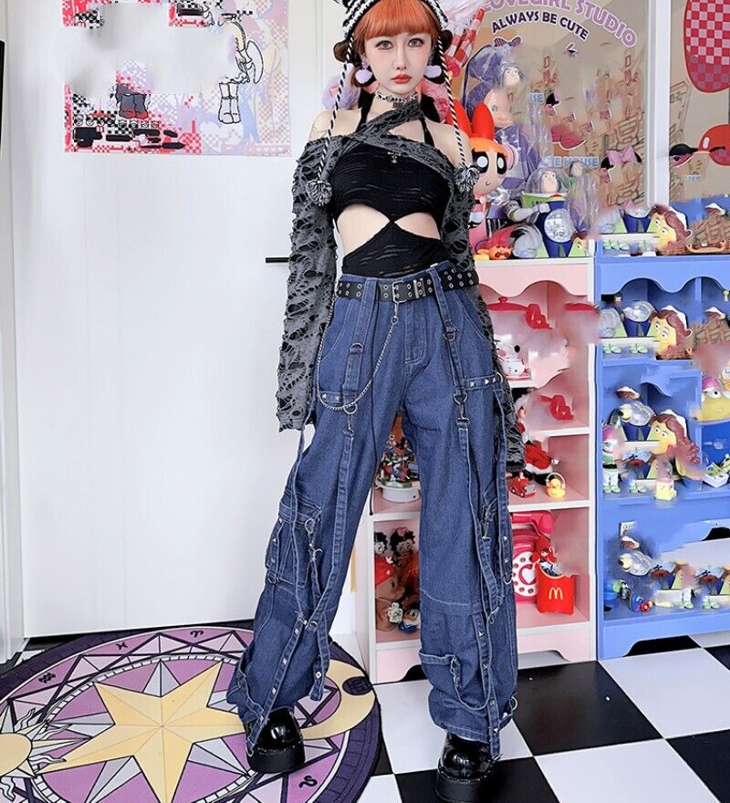 I LOVE NY cyber y2k gothic vintage crop top girl cyber y2k aesthetic  Harajuku clothing tee