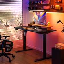 Electric Standing Desk Adjustable Height with Metal Bracket Computer Desk , Hook