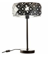Tischlampe Tischleuchte Nachttisch Lese Lampe Leuchte E27 Metall Schwarz 48 Cm