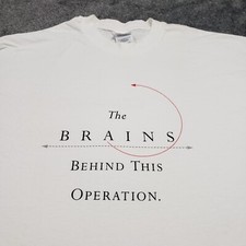 Vintage Compaq T-Shirt XL The Brains Behind This Operation White Computer Hanes