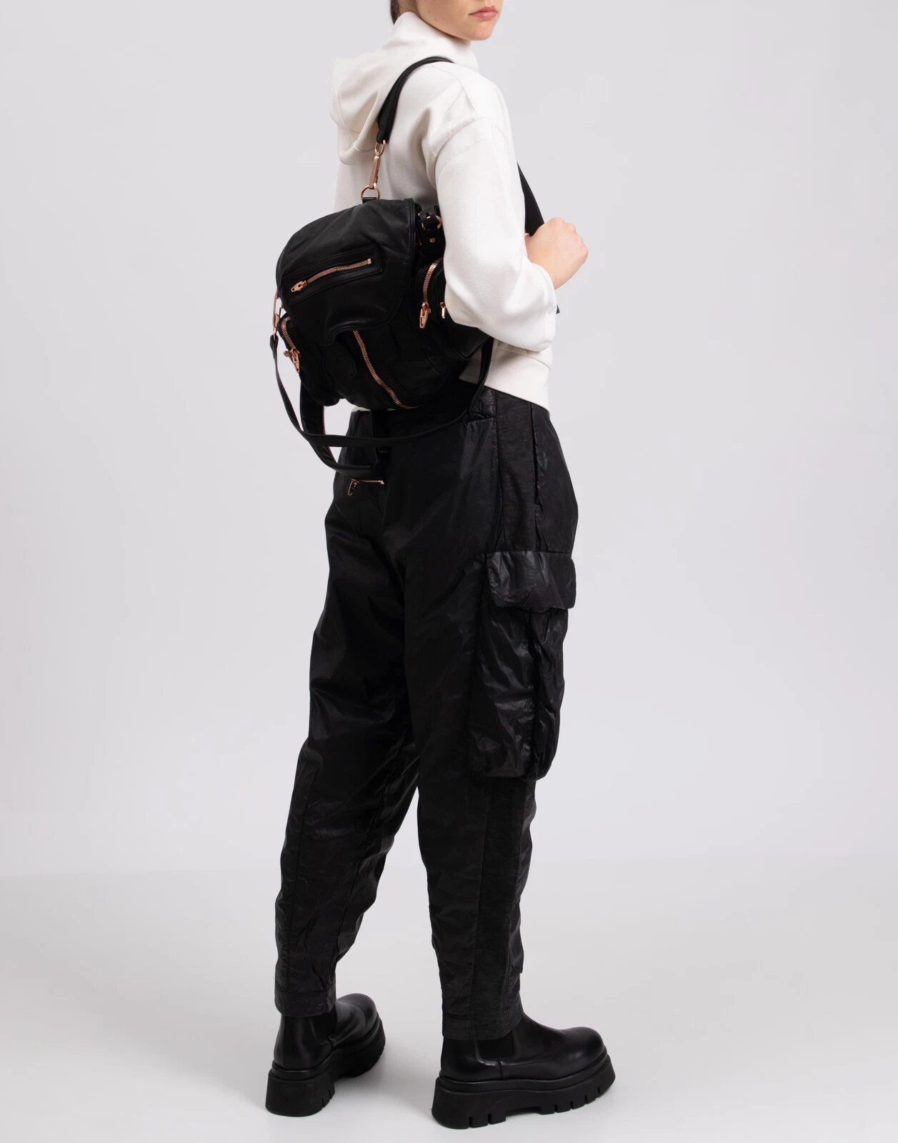 Borsa zaino convertibile in pelle di agnello Alexander Wang €1184 con patta