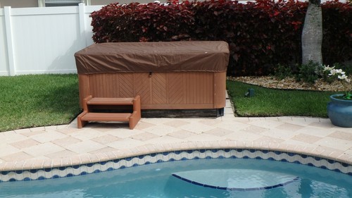 Hot Tub Spa Cover Cap Heavy Duty Protector Water Resistant Woven Fabric Anti UV - Picture 7 of 7