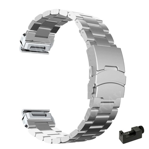 For Garmin Fenix 3 6X 7X Pro 5X Tactix 7 Titanium Metal Quickfit Watchband Strap - Picture 14 of 22