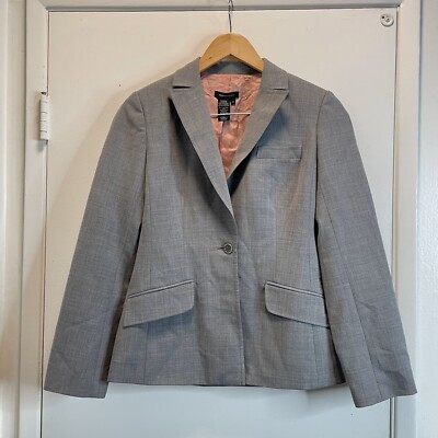 BCBGMaxazria Women's Size 4 Gray Blazer Jacket Business Casual Long Sleeve