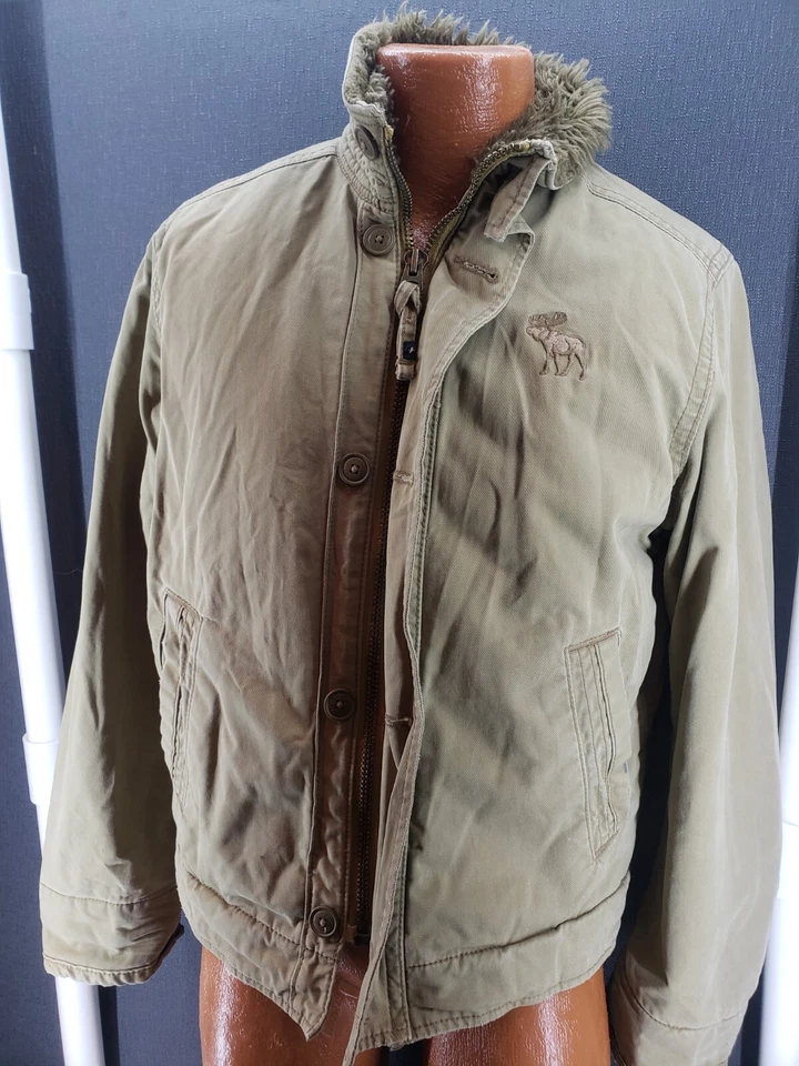 Chaqueta Abercrombie Nueva York Juvenil Adirondack XL "Piel" Forro Tostado Caqui De Colección Foto 2 de 4
