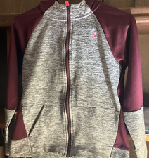Russell Athletic Youth Heather Gray  Purple Full Zip Hoodie. Size YLG 10-12 