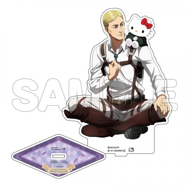 Attack on Titan x Sanrio Characters Acrylic Stand M Erwin Japan