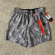 SPYDER Mens Swim Shorts Gray Quick Dry UPF 30 Zip Pocket Boxer Lined Trunks M