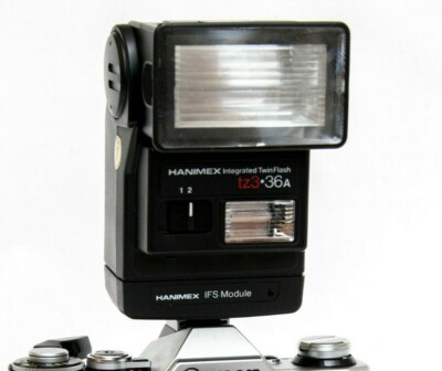 TESTED Hanimex TZ3 36A IFS HC-1 Twin Flash Nikon Canon A-1 AE-1 F1 EOS 1 Pentax