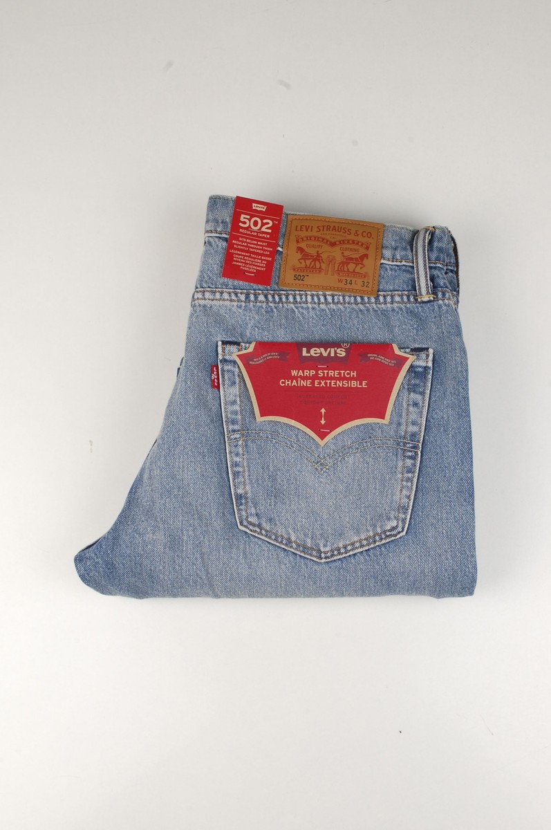 35901 Levi's Levi Strauss 502 Regular Taper Blue Men Jeans sz 34/32