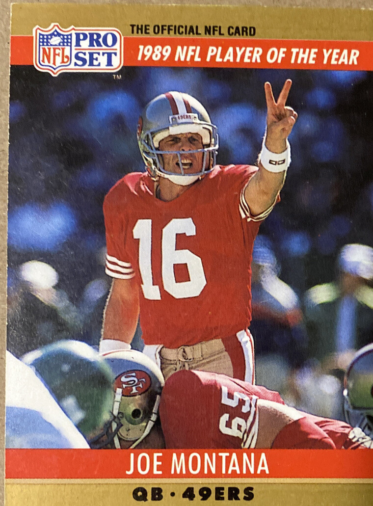 Joe Montana 1990 NFL Pro Set #2 ERROR CARD 1989 NFL Player