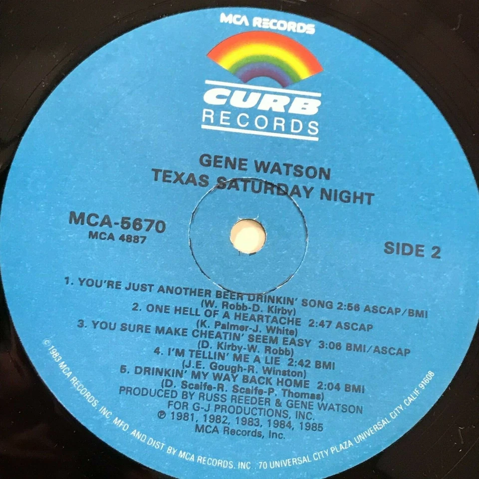 GENE WATSON Texas Saturday Night 1985 USA Vinyl LP EXCELLENT CONDITION - Image 4 of 4