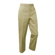 School Apparel A , Boys Husky Flat Front Pants, NWT, Khaki, Style 7021H