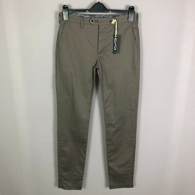 Ted Baker Brown Slim Fit Exmoor Printed Chino Pants Size 28L $185
