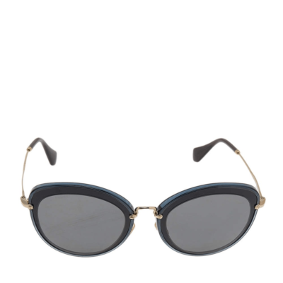 MIU MIU Grey Mirrored Cat Eye Sunglasses Miu Miu Grey/ Grey Mirrored SMU 53T Cat Eye Sunglasses Miu  main image 3
