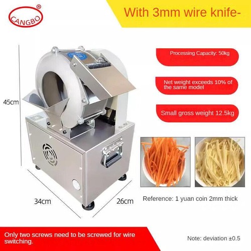 180W Praktischer kommerzieller elektrischer Kartoffel Karottenschneider Kartoffelrettich 220V - Bild 7 von 11