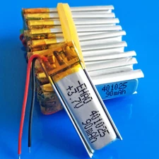 10 pcs 3.7V 90mAh Li Polymer Rechargeable Battery For Earphone Smart Band 401025