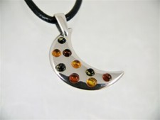 Bernstein Anhänger Mund Silber 925 Länge 38 mm Farbe Gemischt Damen Amber BAN625