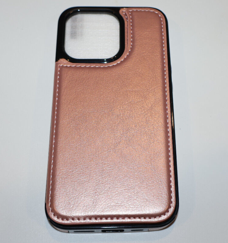 iPhone 14 Pro Case with Card Holder in Metallic Rose-image