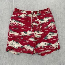 VINTAGE Ralph Lauren Polo Sport Adult Large Red Surf Hawaiian Swim Trunks Mens L