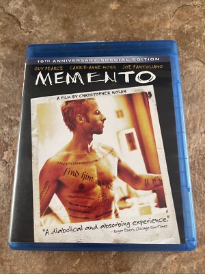 Memento (Blu-ray, 2000) 10th Anniversary Edition - Christopher Nolan - EXCELLENT