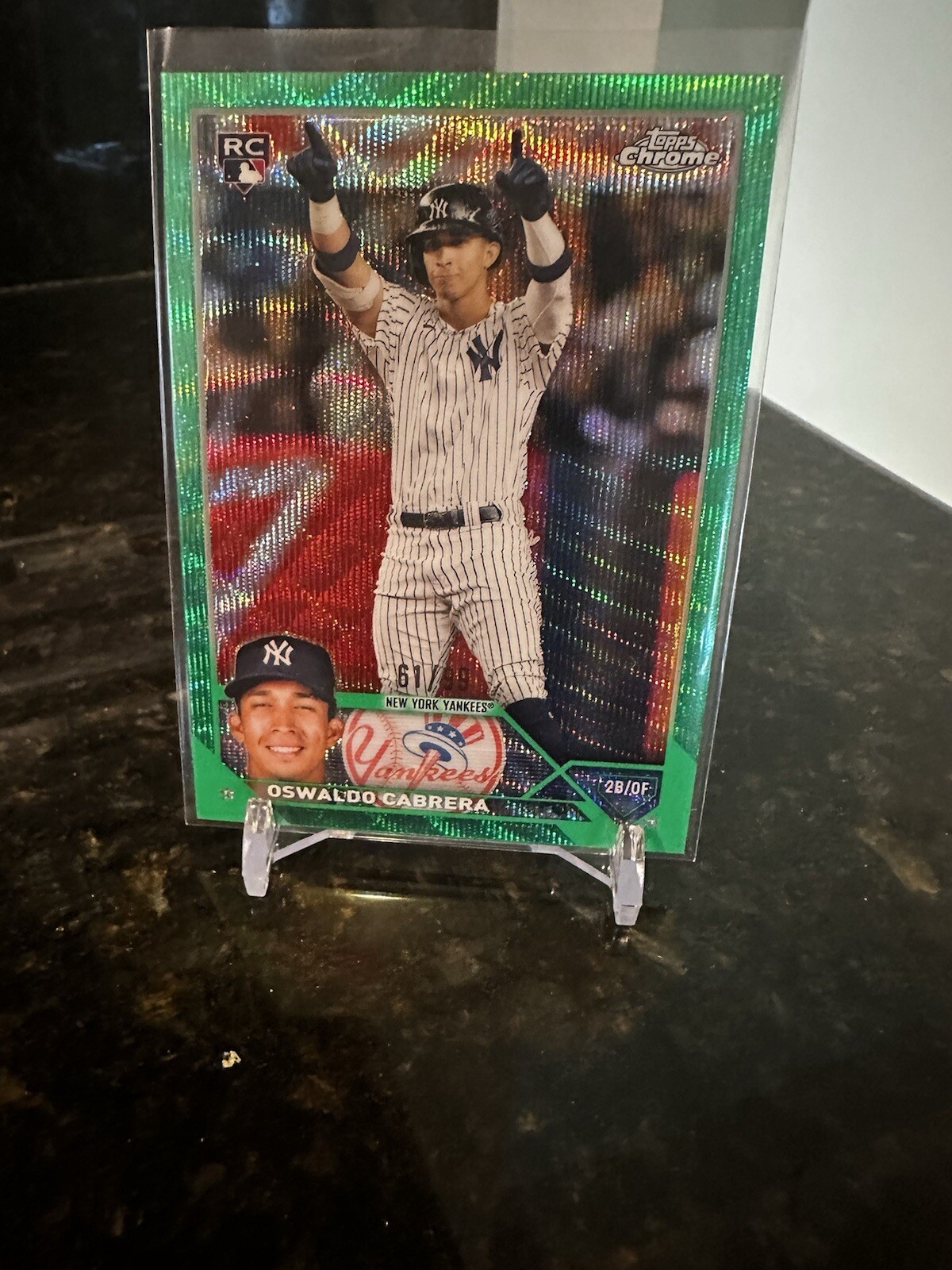 2023 Topps Chrome Logofractor OSWALDO CABRERA RC Green 61/99 #69 Yankees