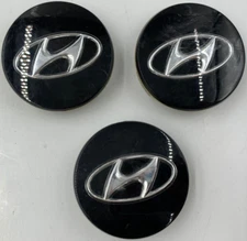 Hyundai Wheel Center Cap Set of 3 Black 2-1/4 inch OEM B01B05018