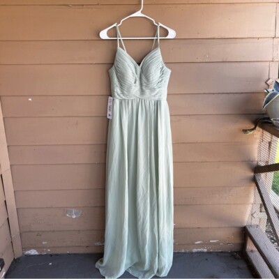 azazie sage green formal bridesmaid dress 155143 floor length lace  back (166384424578),