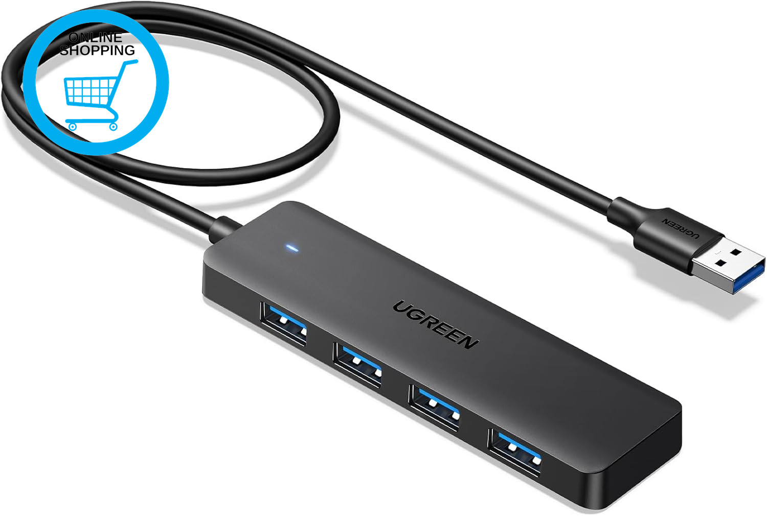 USB Hub 3.0 with 60CM Extended Cable, 4 Ports Ultra Slim USB Splitter with 5Gbps