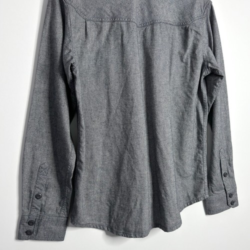 STIO Mens Miter Flannel Shirt Long Sleeve Button Front Gray size Medium - Picture 5 of 6