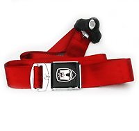 1962-1979 Vw Beetle Super Beetle 3 Point Seat Belt Red With Black Buckle