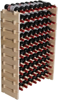 Elegant Wooden Wine Rack Cabinet - Freestanding 80 Bottle Storage Solution