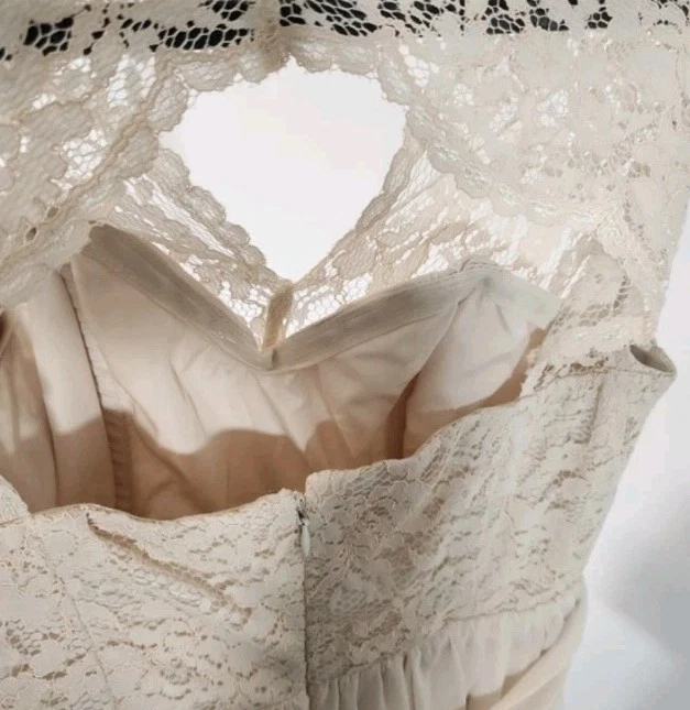 Tevoli Womens 6 Lace Over Corset Top Sheer Over Sateen Formal Dress - Image 4 of 4